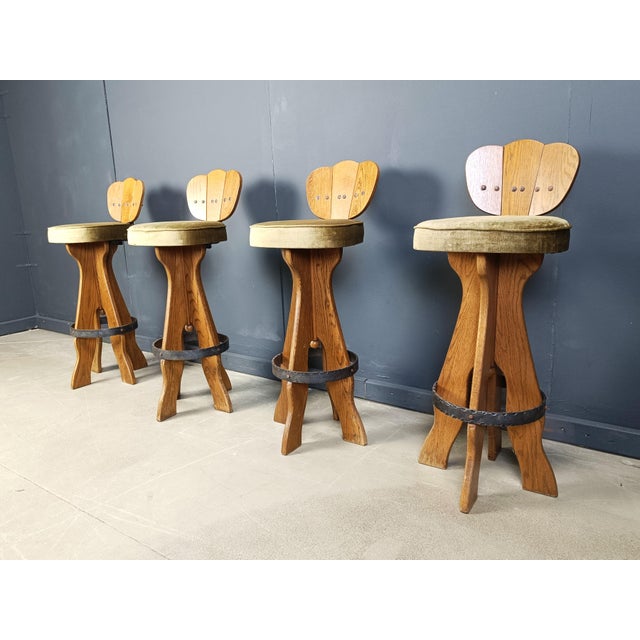 Vintage Brutalist Bar Stools, 1960s, Set of 4 For Sale - Image 6 of 14