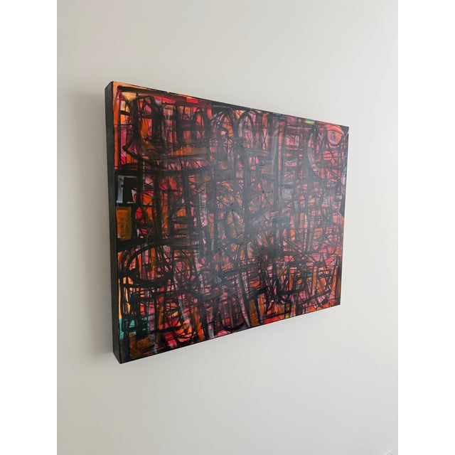 Abstract Oil on Wood Painting by Karl James Lubbering For Sale - Image 4 of 11