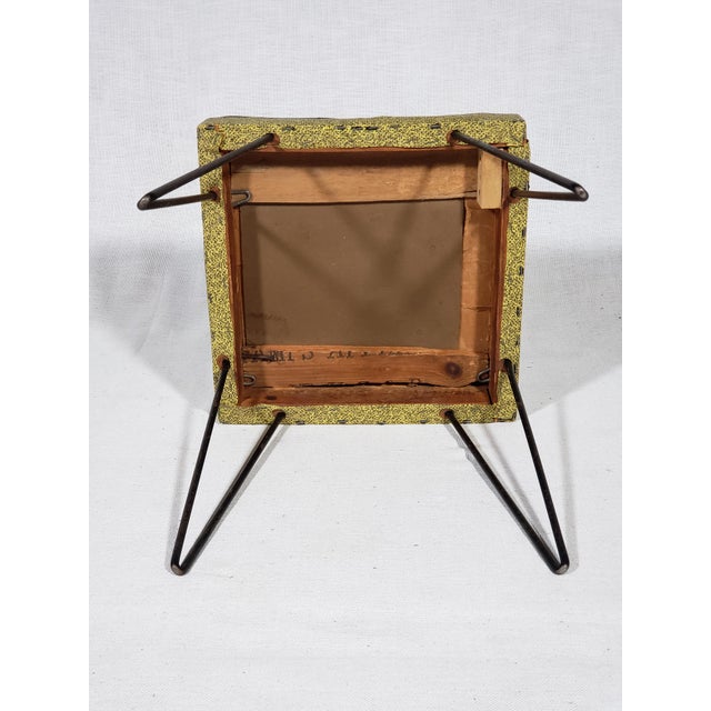 Mid-Century Modern Vintage Original Hairpin Leg Vinyl Stool For Sale - Image 4 of 5