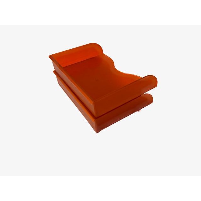 Plastic Vintage Orange Knoll Extra "Orchestra" Memo Trays by Hannah & Birsel - A Pair For Sale - Image 7 of 12