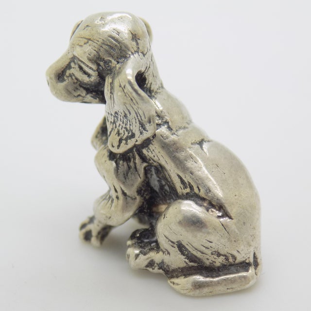 Vintage Italian Handmade Genuine Silver 800 Puppy Dog Figurine, 1970s For Sale - Image 4 of 12
