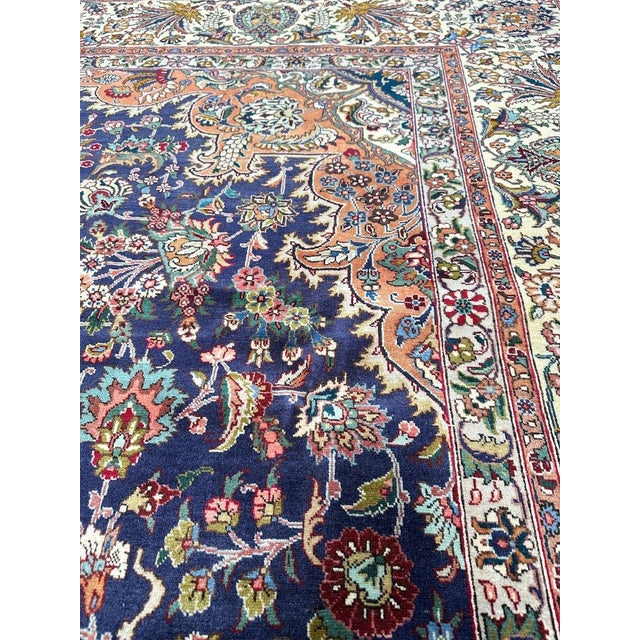 1970s Old Persian Tabriz Masterpiece Rug 8’2″ X 11’6″ For Sale - Image 11 of 12