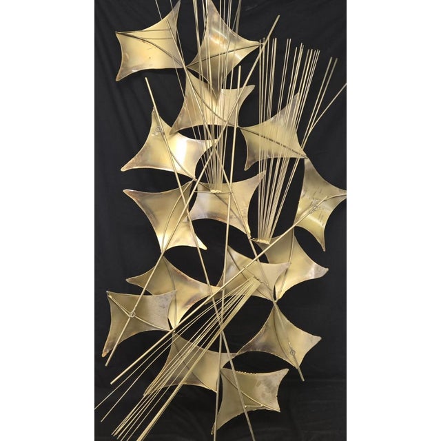 Vintage Curtis Jeré 55" Mid Century Modern Kinetic Brutalist Wall Sculpture, Brass For Sale In Philadelphia - Image 6 of 9