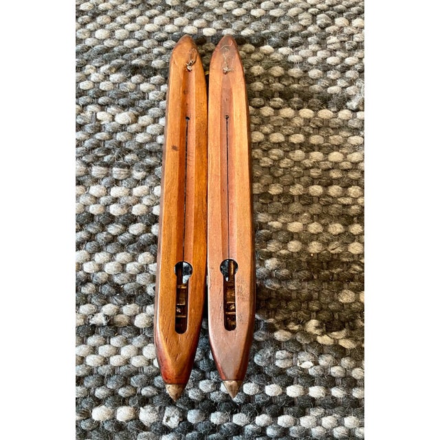 Wood Vintage Wooden Candle Holders From Weaving Shuttle Loom - Set of 1 For Sale - Image 7 of 12