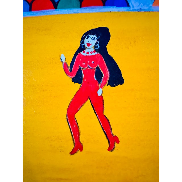 Nicola Ortis Poucette, Circus (1971) — Oil on Board, Framed, Artist Signed — Ex-Wally Findlay For Sale In Seattle - Image 6 of 15