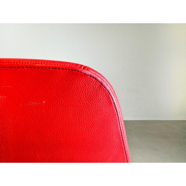 Moroso Swivel Armchair in Leather Red from Patricia Urquiola For Sale - Image 10 of 12