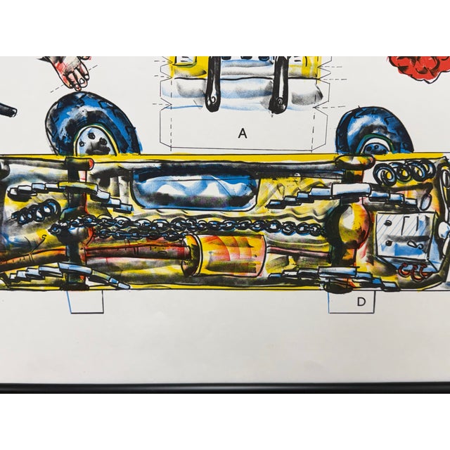 Red Grooms “Ruckus Taxi” Print, Framed For Sale - Image 10 of 12