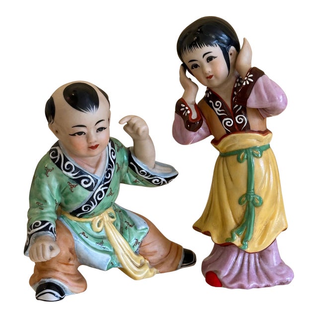 Wildwood Accents Hand Painted Chinese Figurines For Sale