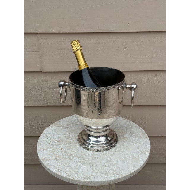 Vintage Silver Plated Ice Bucket Champagne Chiller For Sale - Image 10 of 10