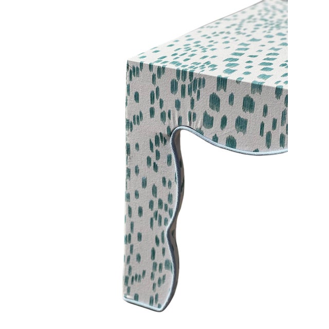 Custom Scalloped Coffee Table in Brunschwig and Fils For Sale - Image 6 of 14