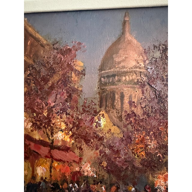 Late 20th Century Maxwell Parsons Original Paris Street Scene Oil Painting in Custom Gallery Frame For Sale In New York - Image 6 of 14