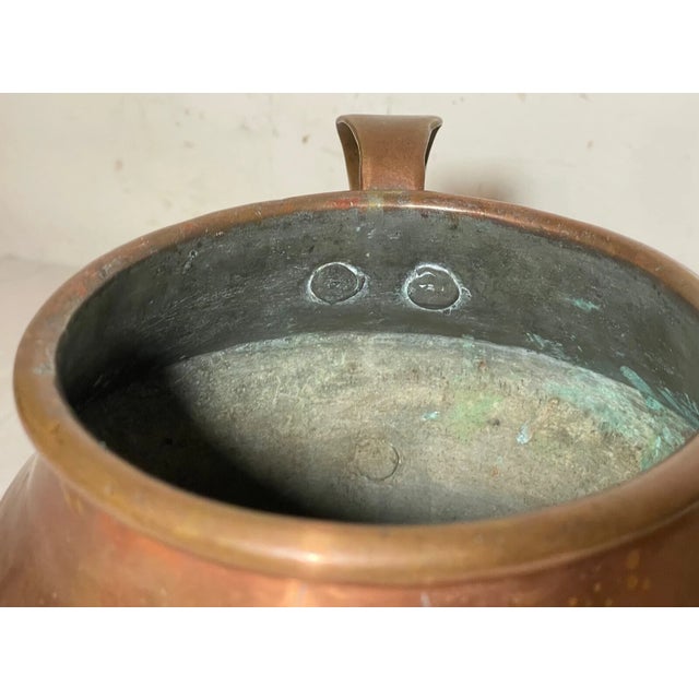 Copper Antique 19th Century Handmade Dovetailed Thick Copper Measure Bean Pot Jug For Sale - Image 8 of 12