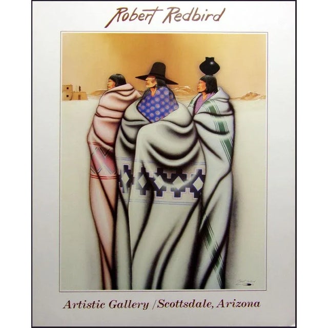 Impressionist Robert Redbird "Three Figures" Unsigned Offset Lithograph Poster For Sale - Image 3 of 3