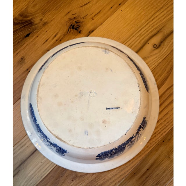 Blue Antique 19th Century Davenport Blue and White Serveware Bowl Ironstone Large Bowl George III For Sale - Image 8 of 9