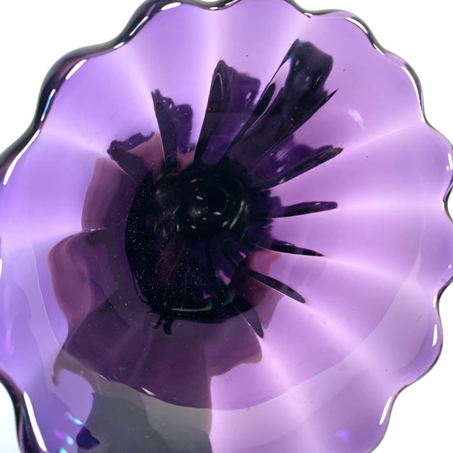 Antique Amethyst Glass Cornucopia Vase Rococo Revival For Sale - Image 11 of 12
