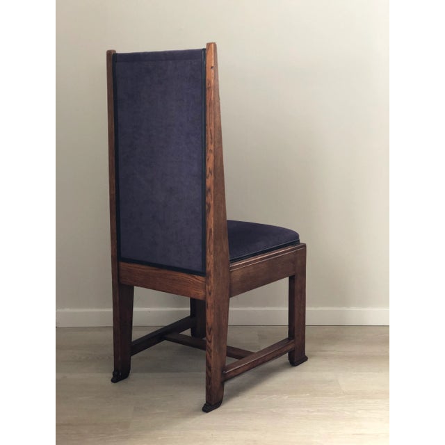 Purple Set of 4 Art Deco Haagse School Dining Chair Frits Spanjaard 1930s For Sale - Image 8 of 12