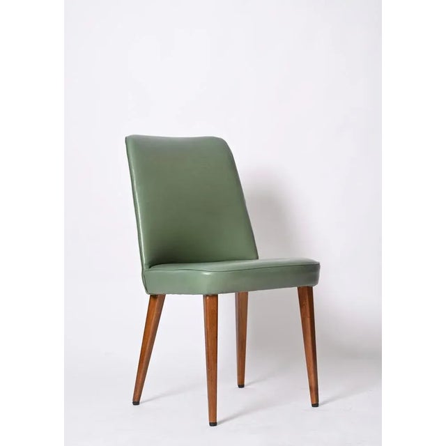 Green Leather Dining Chair attributed to Anonima Castelli, Italy, 1950s For Sale - Image 3 of 13