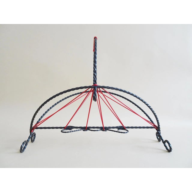 Wrought Iron Magazine Rack with String Design, 1950s For Sale - Image 4 of 11