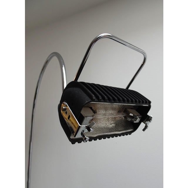 Vintage Arc Lamp in Chrome Plated and Travertine Marble by Targetti Sankey, 1980s For Sale - Image 9 of 18
