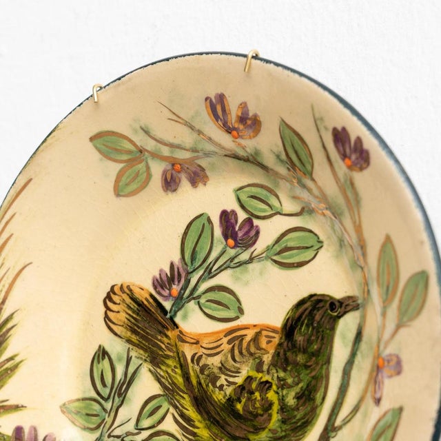 1960s Catalan Hand-Painted Ceramic Plate by Diaz Costa, 1960s For Sale - Image 5 of 14