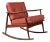 Restored 1950's Danish Teak Rocking Chair in Terra Cotta Leather by Moreddi For Sale