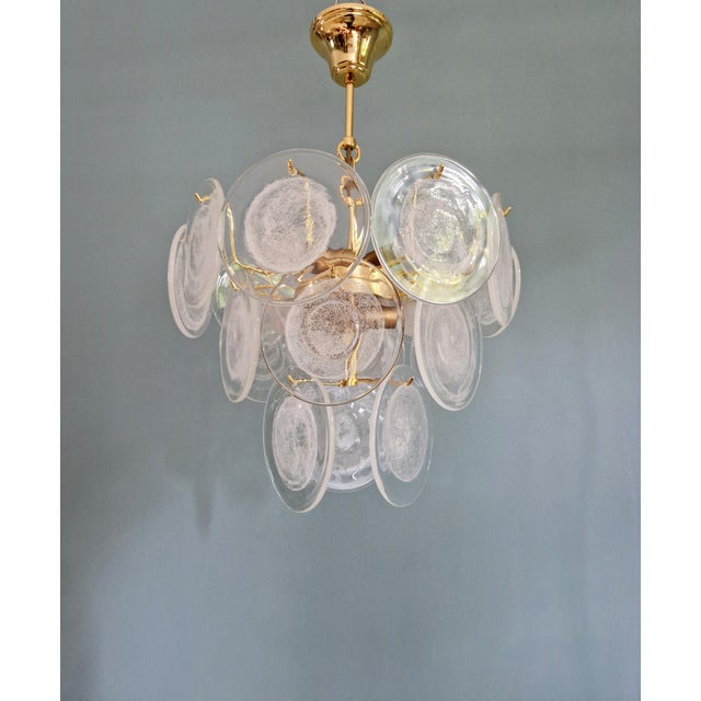 Glass Murano Glass Disc Chandelier, Italy, 1970 For Sale - Image 7 of 17