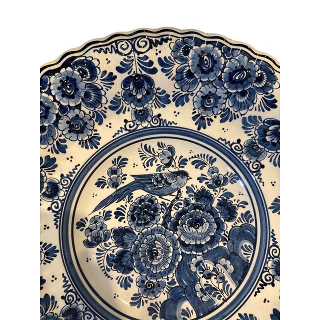 1950s 1950s Large Hand Painted Delft Platter For Sale - Image 5 of 9