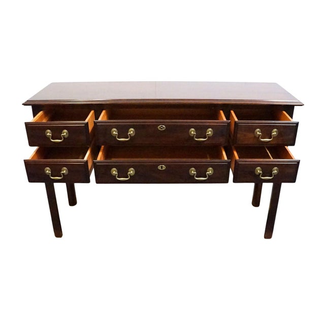 Late 20th Century Statton Trutype Americana Collection Solid Mahogany Traditional Style 53" Sideboard Buffet - Oldtowne Finish For Sale - Image 5 of 14