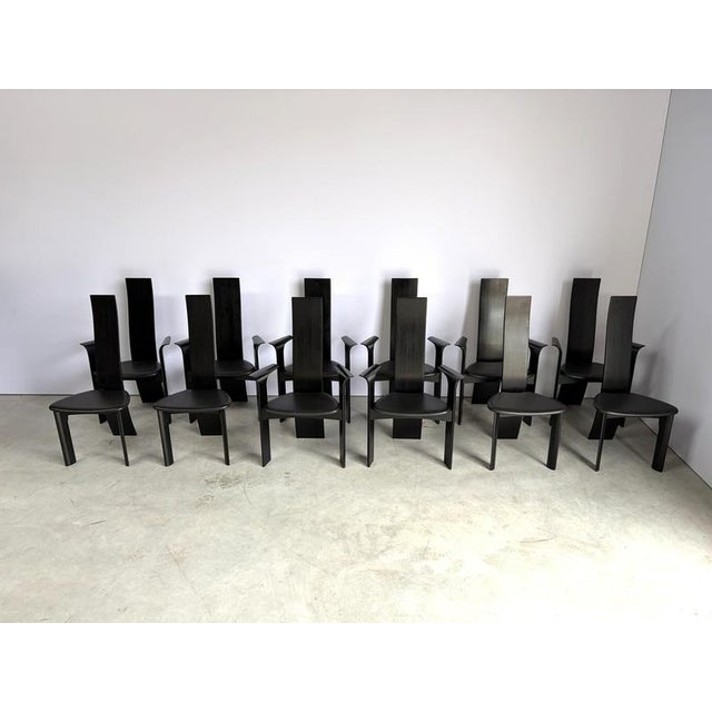 Black Iris Chairs by Rob and Dries Van Den Berghe for Van Den Berghe Pauvers, 1990, Set of 12 For Sale - Image 8 of 10