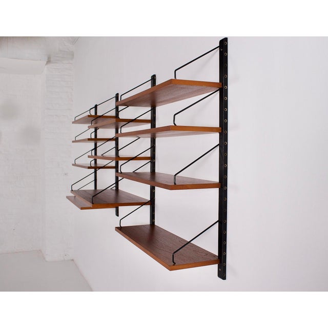 1950s Danish Modular Wall Shelf by Poul Cadovius, 1950s, Set of 11 For Sale - Image 5 of 7