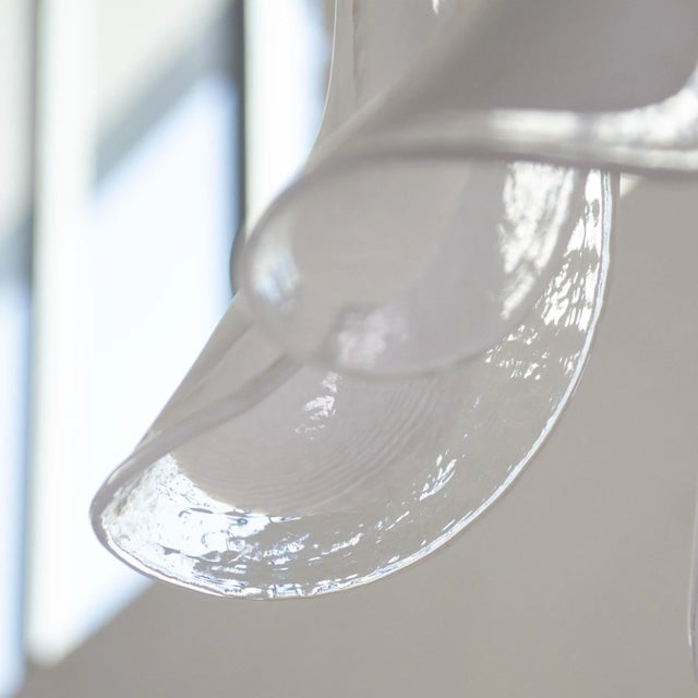 Petal Suspension Lamp in Murano Crystal and White Glass, Italy, 1990s For Sale - Image 11 of 13