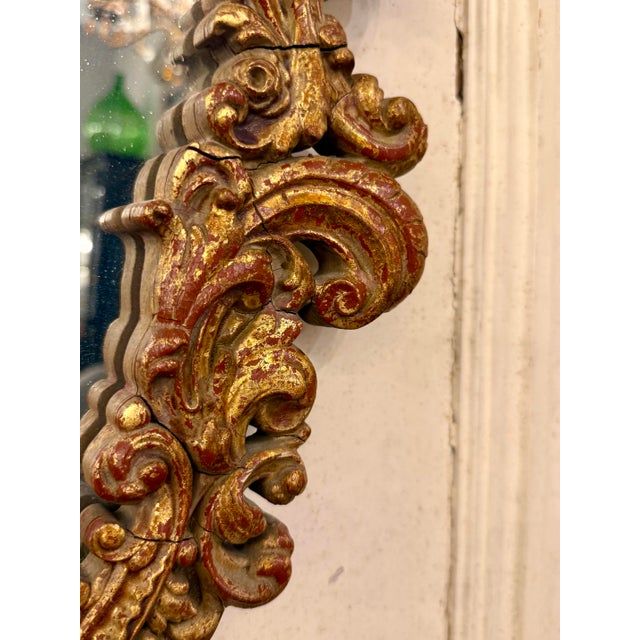 Early 19th Century Antique French Scrolled Gilt Mirror For Sale - Image 5 of 11