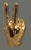Vintage Metallic Gold Coated Brass Peace Victory Hand Gesture For Sale - Image 4 of 7