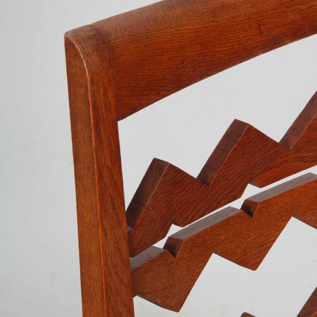 Vintage French Oak Chair, 1950s For Sale - Image 3 of 7