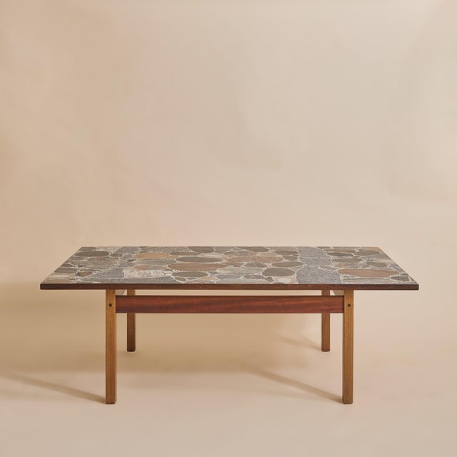 Mid-Century Modern Norwegian Stone Top Coffee Table by Erling Viksjø for Conglo Designs, 1960s For Sale - Image 3 of 11