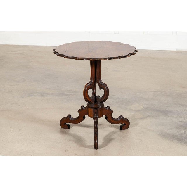 English Burr Walnut Side Table, 1870s For Sale - Image 14 of 17