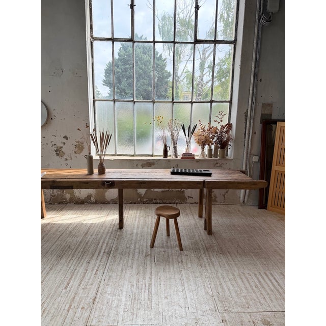 Brutalist Folk Art Table in Pine and Oak, 1950s For Sale - Image 4 of 18