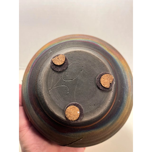 1980s Raku Studio Art Pottery Pot Vase by Kerry Gonzalez Signed For Sale In Los Angeles - Image 6 of 8