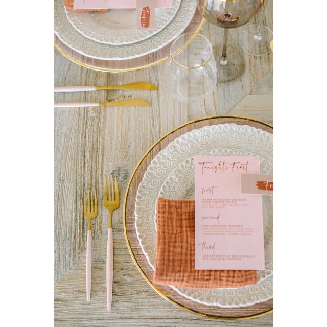 Modern Siren Rosewater Charger Plate - Set of 8 For Sale - Image 3 of 5