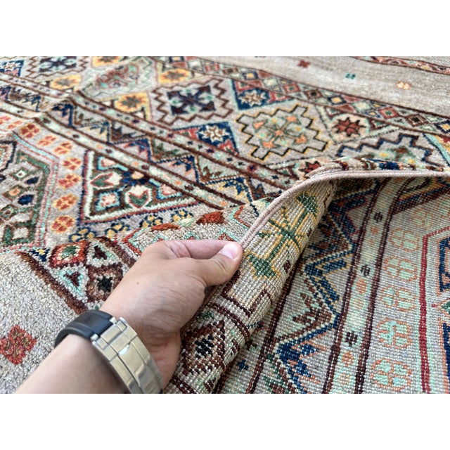 Afghan Gray Khorjin Hand-Knotted Wool Rug - 6'8" X 9'8" For Sale - Image 11 of 13