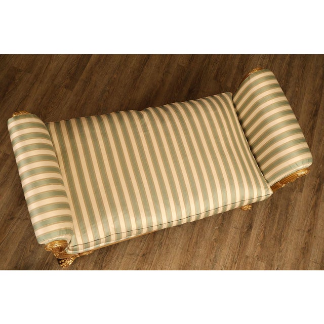 Quality Empire Style Swan Carved Giltwood Upholstered Bench For Sale - Image 13 of 18
