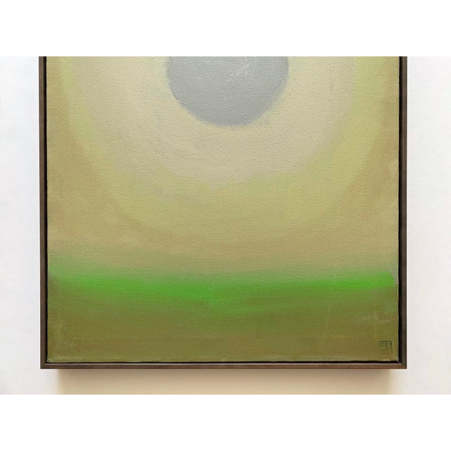 Contemporary Julius Shaier Vintage 1991 " Provincetown Moon Seascape " Original Signed Modernist Framed Abstract Expressionist Oil Painting For Sale - Image 3 of 17