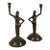 19th Century Bronze Arthurian Knights of the Middle Ages Dressed in Armor Figural Candlesticks - A Pair For Sale
