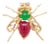 14k Gold, Ruby, Emerald, & Diamond Figural Insect or Bee Brooch or Pin For Sale