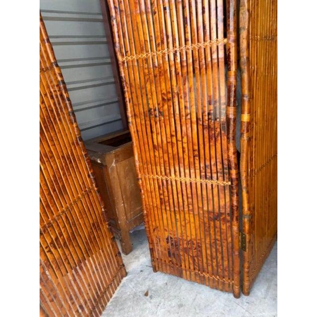 Pair of Vintage Bamboo Room Dividers 120 Inches Long For Sale - Image 4 of 6