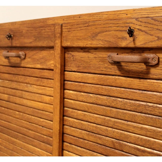 Vintage Filing Cabinet in Oak, 1930s For Sale - Image 11 of 12