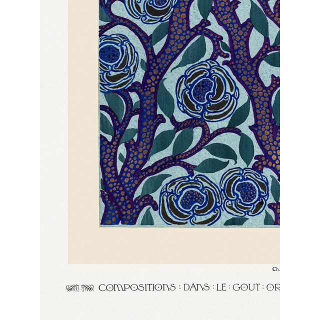 Not Yet Made - Made To Order Flower Pattern Pochoir Design, Art Deco Oriental Style, Vintage Art Print Reproduction, 18" × 24" For Sale - Image 5 of 7