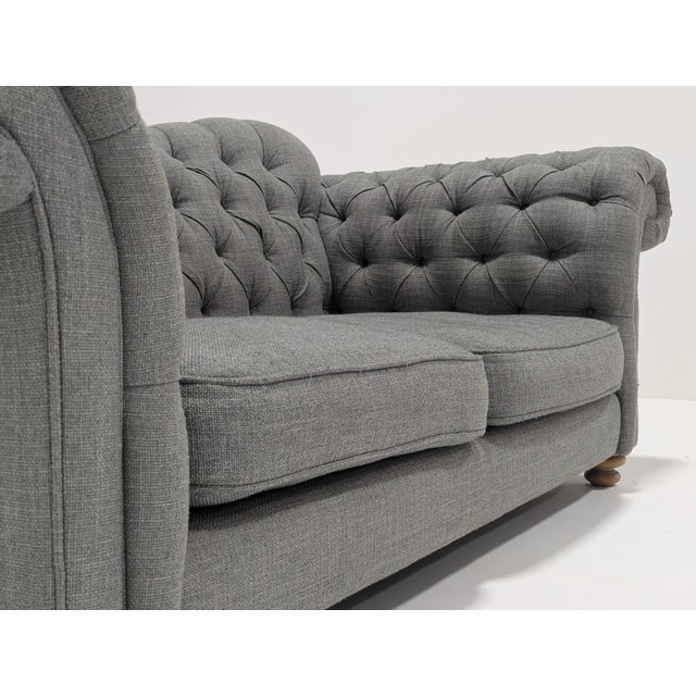 Textile Two-Seater Chesterfield Sofa For Sale - Image 7 of 15
