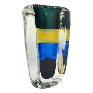 Vase with Sommerse Bands by Fulvio Bianconi for Venini, 1999 For Sale