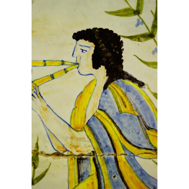20th Century, Archaic Ceramic Tile Plaque with Wooden Support, Viterbo Tuscia Italy., 1920s, Ceramic For Sale - Image 12 of 18